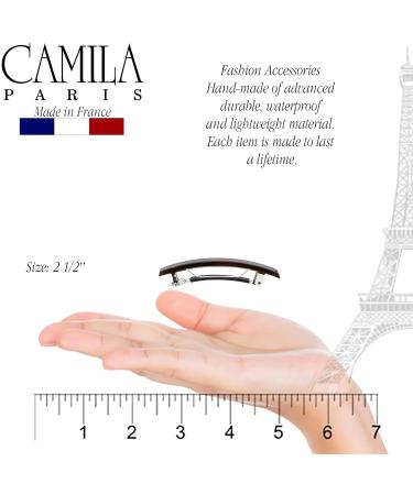 Camila Paris AD1/2 French Hair Barrette Clip Set - 2 Pack Tortoise | Strong Hold Grip Hair Clips for Women & Girls | Made in France 2.5 Inch - Buy Online on GoSupps.com