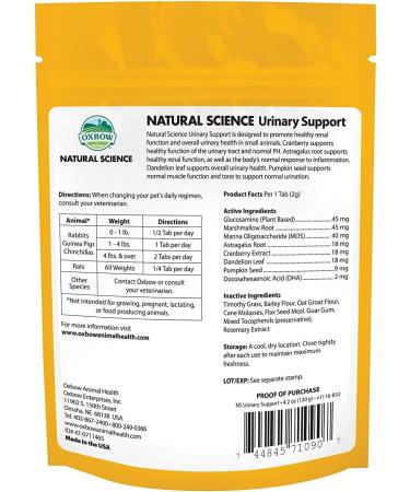 Oxbow Natural Science Urinary Support Wafers 3-Pack for Small Pets - 4.2oz Each | Made in USA - Buy Online on GoSupps.com