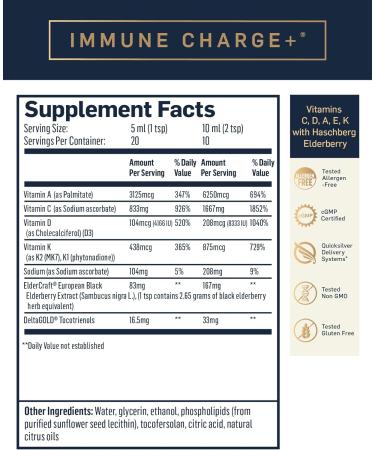 Quicksilver Immune Charge+ with Elderberry and Essential Vitamins for Immune and Lung Support - Buy Online on GoSupps.com