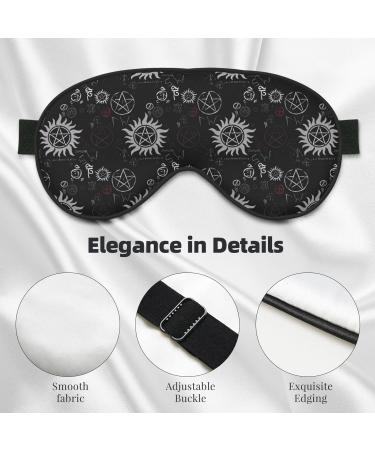 Supernatural Symbols Black Eye Mask - Soft Adjustable Sleeping Mask for Men & Women | Comfortable Nighttime Eye Cover - Buy Online on GoSupps.com