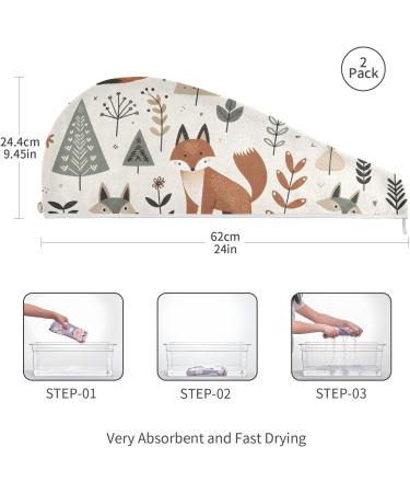 Super Absorbent Foxes Hair Towel 2 Pack | Quick Dry Turbans for Women & Girls - Perfect Hair Drying Solution - Buy Online on GoSupps.com