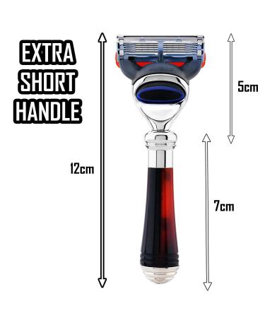 Luxury Turtle Armor 5-Edge Men's Shaving Knife Holder - German Stainless Steel & Chrome-Plated Mini-Grip Design - Buy Online on GoSupps.com