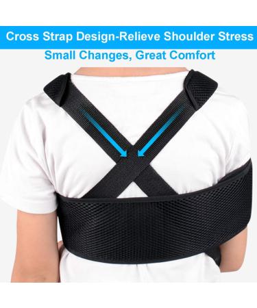 DouHeal Medical Kids Arm Sling - Breathable, Adjustable Toddler Arm Support for Broken Fractured Arm & Shoulder Injury - Pediatric Rotator Cuff and Elbow Immobilizer Band in Black - Buy Online on GoSupps.com