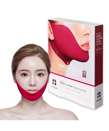 Double Chin Mask Creator Avajar Caffeine V Lifting Premium Plus+ Mask 5pcs - V Line Mask | Face and Neck Line Mask | Facial Strap Mask | Chin Strap For Double Chin| V Line Face Mask 5 Count (Pack of 1)