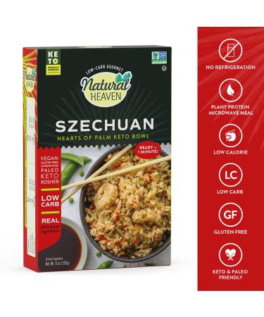 Natural Heaven Hearts of Palm Szechuan Flavor Ready Meal | Low Calorie & Keto-Friendly | Gluten-Free Vegan | 9 Oz - Buy Online on GoSupps.com