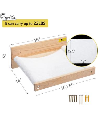COZIWOW Wall Mounted Cat Hammock Shelf - Premium Kitty Furniture for Sleeping & Playing - Holds up to 22 lbs - White - Buy Online on GoSupps.com