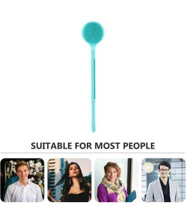 Healifty Silicone Handle Cleaner Brush - Shower Exfoliator & Back Massager | Double-Sided Body Scrub for Kids | Portable Bath Skin Brushing Tool - Sky-blue - Buy Online on GoSupps.com