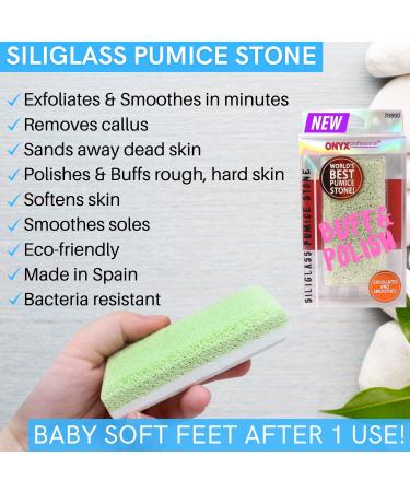 ONYX Professional 2-in-1 Pumice Stone Siliglass Callus Remover for Feet, Elbows & Knees - Exfoliating Foot File Scrubber for Dead Skin, Heels & Hands - Removes Hard Rough Dry Skin - Buy Online on GoSupps.com