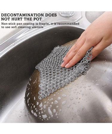 Buy Meeqiao Cast Iron Cleaner - Stainless Steel Chain Scrubber for Pans & Dutch Ovens | 10x10cm International Shipping - Buy Online on GoSupps.com