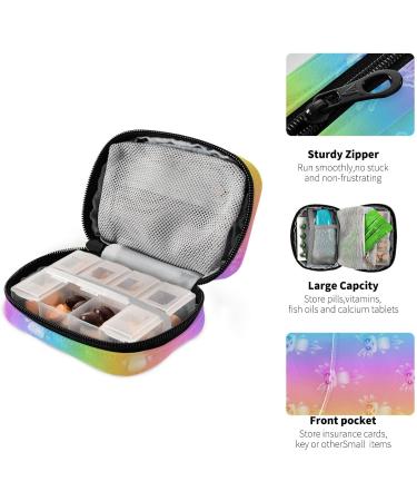 Pfrewn 7-Day Rainbow Axolotl Pill Organizer Case - Portable Travel Pill Box & Zipper Pouch for Vitamins & Supplements - Buy Online on GoSupps.com
