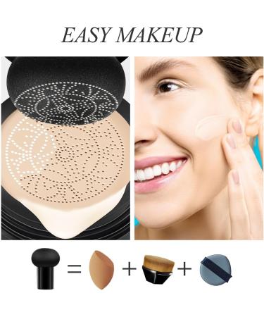 Mushroom Head Air Cushion CC Cream BB Cream Foundation Moisturizing Concealer Concealer Lasting Nude Makeup Moisturizing Brightening Pigment Liquid Foundation Cushion Foundation(Natural) (Type3) - Buy Online on GoSupps.com