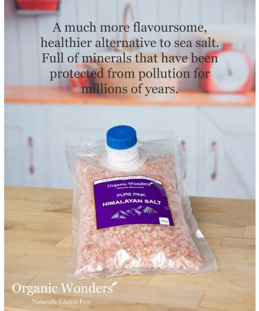 Organic Wonders Pink Himalayan Salt Coarse 1kg - Premium Unrefined, Natural, Gluten-Free, Vegan | Vegetarian - Buy Online on GoSupps.com