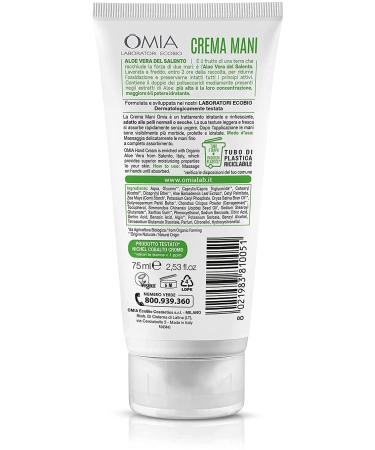 Organic Hand Cream with Aloe Vera - Mani Biologica 75ml | Nourishing & Hydrating | International Shipping - Buy Online on GoSupps.com