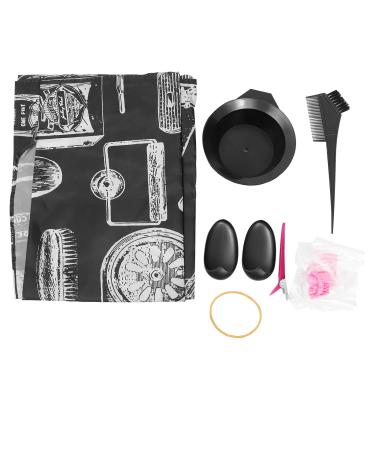 1 Set Hair Coloring Tools Diy Hair Dye Tool Hairdressing Cape Hair Dying Bowl Hair Cutting Apron Salon Dye Brush Hair Dye Shawl Black Outfit Perm Dyeing Plastic Brush Comb