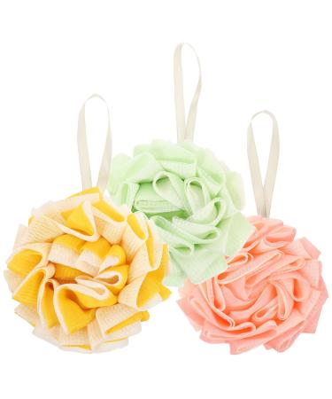 FOMIYES 3pcs Bath Flower Bathroom Shower Loofah Shower Accessories Loofah Sponge Loofah Exfoliating Body Scrubber Loofah for Men Mesh Balls Shower Sponge Cleaning Supplies Cute Child