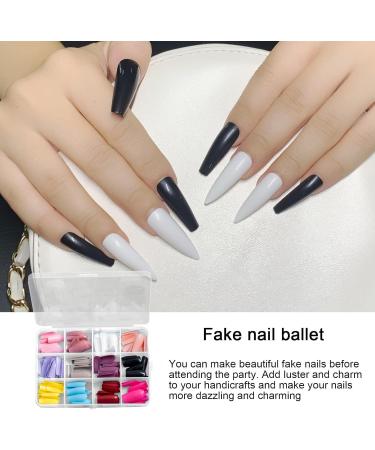 Short Nails Multi Colors and Styles Long Short Fake Nails Full - Easy to Use and Portable Ballerina Coffin Press on Nails for Sritob Glossy Medium Rectangular - Buy Online on GoSupps.com