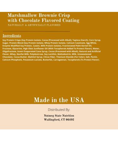 Nutmeg State Nutrition High Protein Snack Bar/Diet Bars - Marshmallow Brownie Crisp (7ct) - Trans Fat Free Aspartame Free Kosher Gelatin Free - Buy Online on GoSupps.com