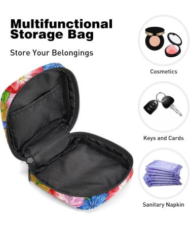 Period Bag Sanitary Napkin Storage Pouch | Travel Makeup Bag with Welcome Butterfly Flowers Birds Design - Buy Online on GoSupps.com