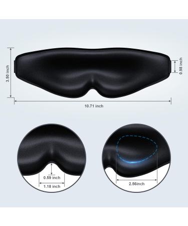 3D Contoured Cup Sleep Eye Mask for Men and Women - Adjustable, Breathable, and Soft - Ideal for Sleep, Travel, and Nap - Black (1 Count) - Buy Online on GoSupps.com