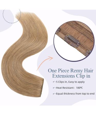 Hair Parts Real Hair Clip-In Extensions - 1PC 5 Clips Thick 7A Human Hair 25cm Length 65g - Dark Blonde #27 - Buy Online on GoSupps.com