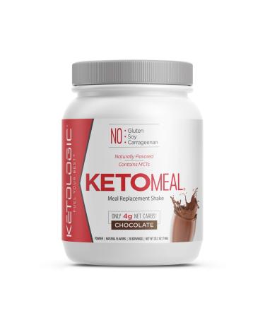 KetoLogic Keto Meal Replacement Shake Powder For Optimal Results + MCT Oil + Grass-Fed Whey - Perfectly Formulated Macros for Ketosis - 20 Servings - Chocolate Chocolate (New)