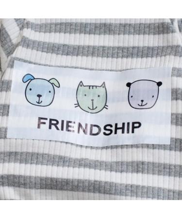 Zunea Striped Cotton Pajamas for Small Dogs & Cats | Cozy Autumn Dog Clothing & Outfits - Size M Gray - Buy Online on GoSupps.com