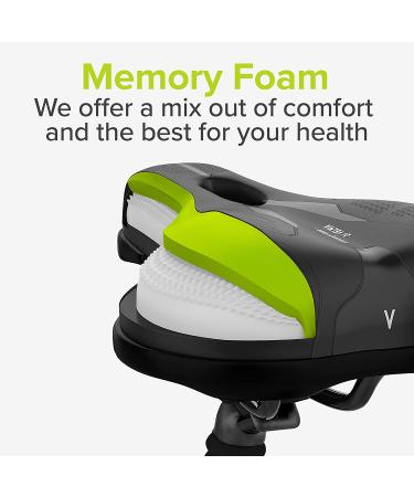 VELMIA Bike Seat: Comfy Memory Foam Saddle for Men & Women | Waterproof, Smart Zone-Concept | Ideal for Exercise, BMX, MTB & Road Touring - Buy Online on GoSupps.com