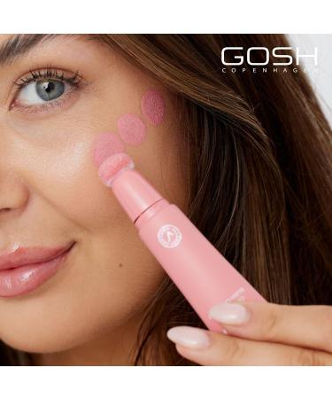 Gosh Cream Blush Matte | Liquid Blush 002 Dusty Rose | Vegan & Perfume-Free | Silky Creme Blush with Built-in Sponge for Fresh Finish - Buy Online on GoSupps.com