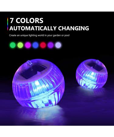 Solar Pool Lights Floating Globe Lights Waterproof Floating Lights with 7 Changing Colors 2pcs (As Shown) - Buy Online on GoSupps.com