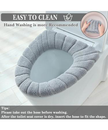 ZeeDix 5 Pcs Thicker Bathroom Soft Elongated Toilet Seat Cover Pad - Buy Online on GoSupps.com