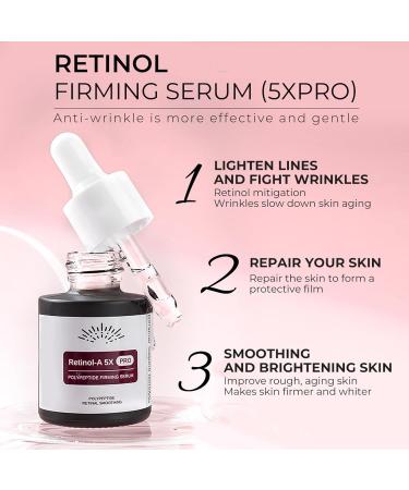 Retinol Serum For Face Retinol+Firming Face Serum Vitamin C Serum for Face Anti Wrinkle & High Firming Anti Aging Hydrochloric Acid Serums Skincare Promote Skin Elasticity Collagen Serum for Women&Men - Buy Online on GoSupps.com