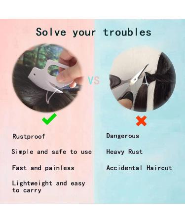 Elastic Hair Tie Cutter for Kids - 2pc Hair Tie Remover Tool with 50pc Clear Rubber Bands - Buy Online on GoSupps.com