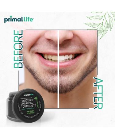 Primal Life Organics Dirty Mouth Toothpowder - Activated Charcoal Tooth Cleaning Powder with Essential Oils - Organic Vegan Formula - 0.25 oz (Black Spearmint) - Buy Online on GoSupps.com