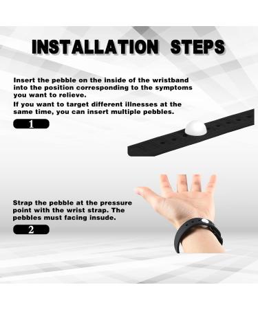 4 Pcs Adjustable Motion Sickness Bracelets - Acupressure Wristbands for Headache & Anxiety Relief - Waterproof Bands for Seasickness & Car - Black - Buy Online on GoSupps.com