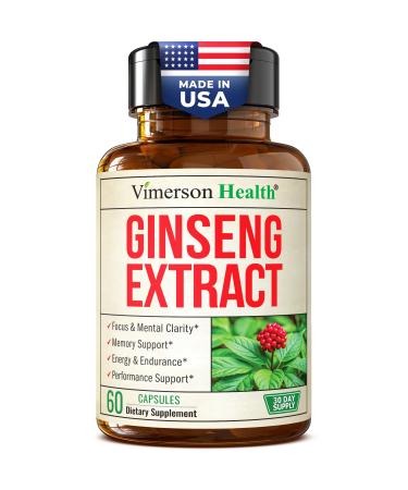 Full-Spectrum Panax Ginseng for Men & Women 1000mg (10% Stem & Leaf Extract) Korean Ginseng Supplement for Focus Energy Performance & Mental Clarity Support Memory Supplements with Asian Ginsing