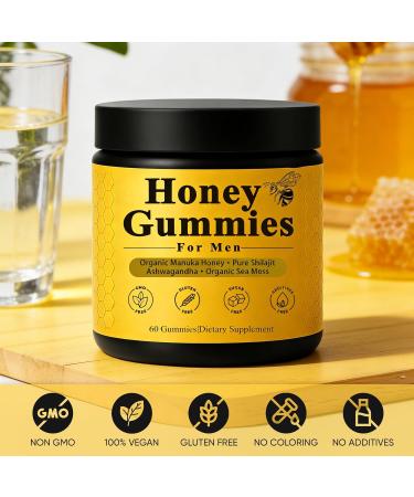 Dotkara Honey Gummies for Men Vitality Booster Manuka Honey Gummies with Shilajit Ashwagandha Sea Moss Improves Endurance Lowers Cortisol Reduces Fatigue Vegan Non-GMO (60 Gummies) (1) - Buy Online on GoSupps.com