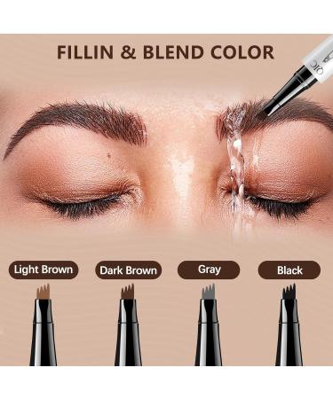 Waterproof Eyebrow Pen - Natural Simulation Eyebrow Pencil for Women | Last All-Day Defined Brows (Dark Brown - Buy Online on GoSupps.com