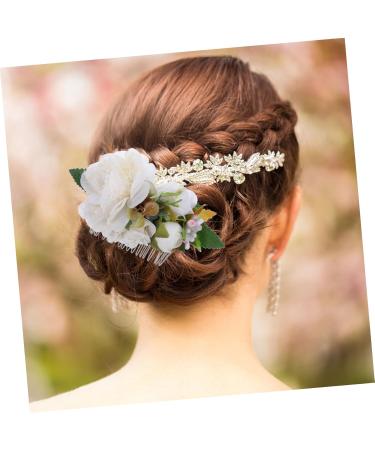 DOITOOL Flower Shape Hair Decor Bridal Hair Accessories Wedding Bride Hair Comb Silk Flower Hair Ornament - Buy Online on GoSupps.com