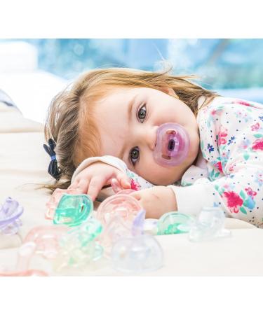 Bee Bee 6 Pacifiers 6-12 Months | Soft Silicone Orthodontic Pacifiers for Natural Sucking | BPA-Free | Pack of 6 (Clear Lilac Green) - Buy Online on GoSupps.com
