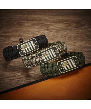 Bronze USA Flag Paracord Bracelet for Military Veterans - Tactical Survival Gift - Buy Online on GoSupps.com