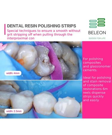 BELEON Dental Polishing Strips - Medium Tooth Polisher & Teeth Cleaning Tool | 2.5mm x 6M Abrasive Strip for Deep Dental Care - Buy Online on GoSupps.com