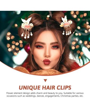 1 Pair Pearl Tassel Hair Clip Flower Hair Clip Hair Barrettes for Women Flower Barrettes Clips Pearl Hair Accessories for Women Tassel Hairpin Bride The Flowers Decorate Acrylic - Buy Online on GoSupps.com