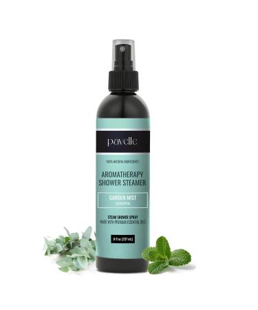 Pavelle Aromatherapy Shower Steamer  100% Natural Relaxing Essential Oil Spray Mist for Sinus & Congestion Relief  Spa  Sauna & Bath Gift Set for Women & Men  Made in The USA  Garden Mist  8 Fl.Oz. Eucalyptus