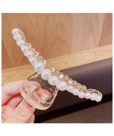 Hair Clips Retro Elegant Big Pearl Hairpin Sweet Hairpin Hairstyle Makeup Headband Hairpin Hair Accessories Blue Hair Clips (Size : 5)