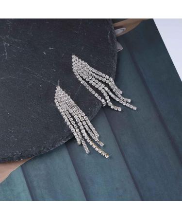 Shop Vintage Rhinestone Chandelier Tassel Earrings | Crystal Drop Earrings & Gold Tennis Chain Jewelry for Women - Buy Online on GoSupps.com
