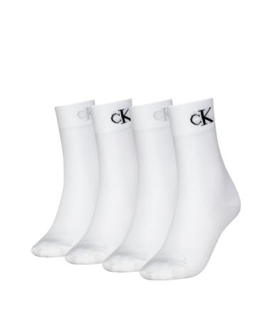 Calvin Klein Women's Classic Socks White/Black One Size (Pack of 4)