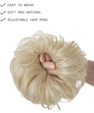 Messy Hair Bun Curly Wavy Hair Scrunchies Accessories Pieces for Women Girls Synthetic Updo Donut Ponytail Hair Extension Hair Accessories (Light Blonde) - Buy Online on GoSupps.com