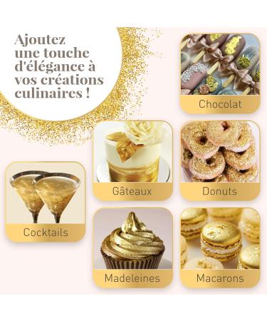 Detox Organica Poudre Alimentaire Or 10G - Colorant Alimentaire 100% ALIMENTAIRE - Paillettes Comestibles - D coration G teaux Chocolat Macarons Cocktails Boissons... D versez votre cr ativit ! - Buy Online on GoSupps.com