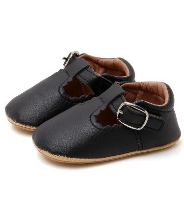 RVROVIC Baby Girl Moccasins | Princess Mary Jane Flat Shoes | Soft Sole Crib Shoes 6-12 Months | Toddler Shoes (Black) - Buy Online on GoSupps.com