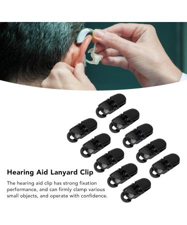 Hearing Aid Rope Clip - Heavy Duty Replacement (10 Pack) - Multipurpose Hearing Aid Clip for Adults - Black - Buy Online on GoSupps.com